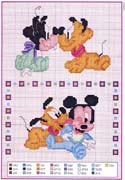 Schema punto croce Baby Pluto Topolino Pippo